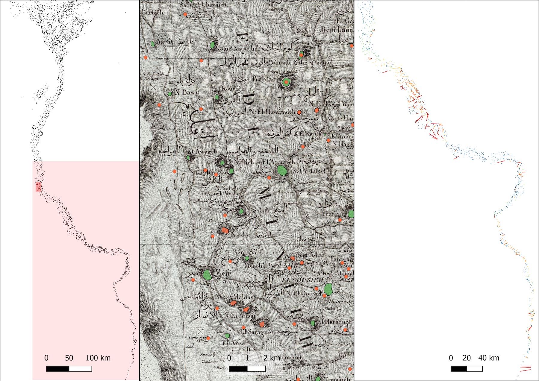 Backward engineering historical maps: the case of 18th century gazetteer of the Napoleonic map of Egypt